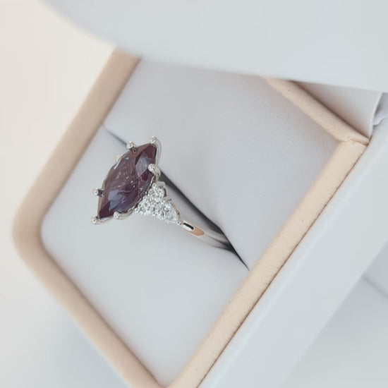 natalia ring with marquise lab alexandrite