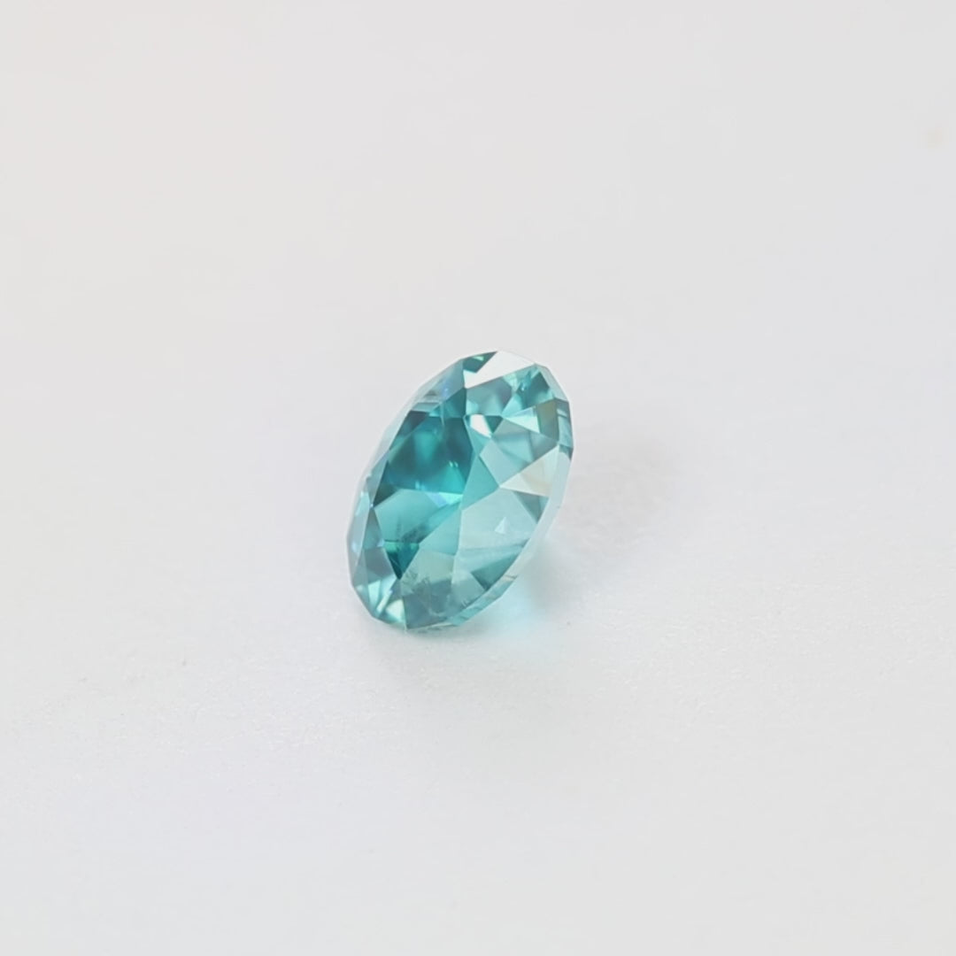 ZR0143 1.56ct antique oval blue zircon
