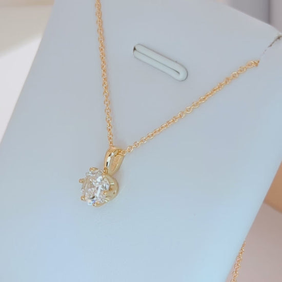 eridanus necklace with step cut hex moissanite