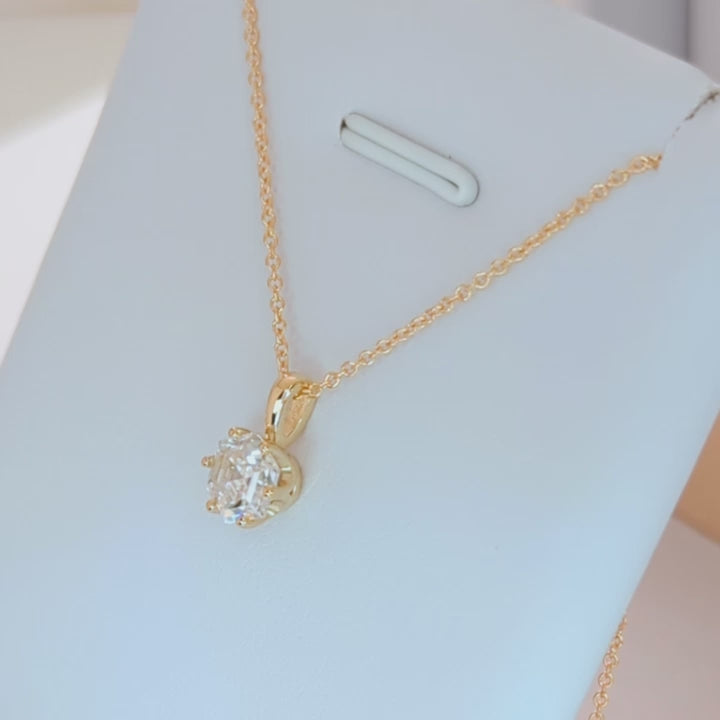 eridanus necklace with step cut hex moissanite