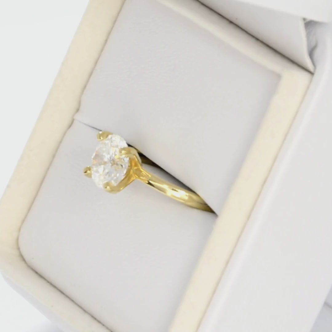 round lab diamond solitaire in yellow gold