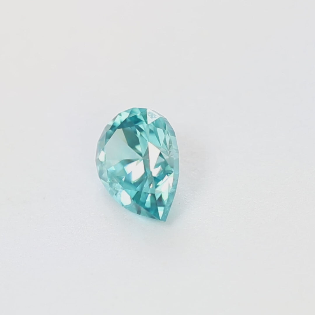 ZR0141 1.83ct antique pear blue zircon