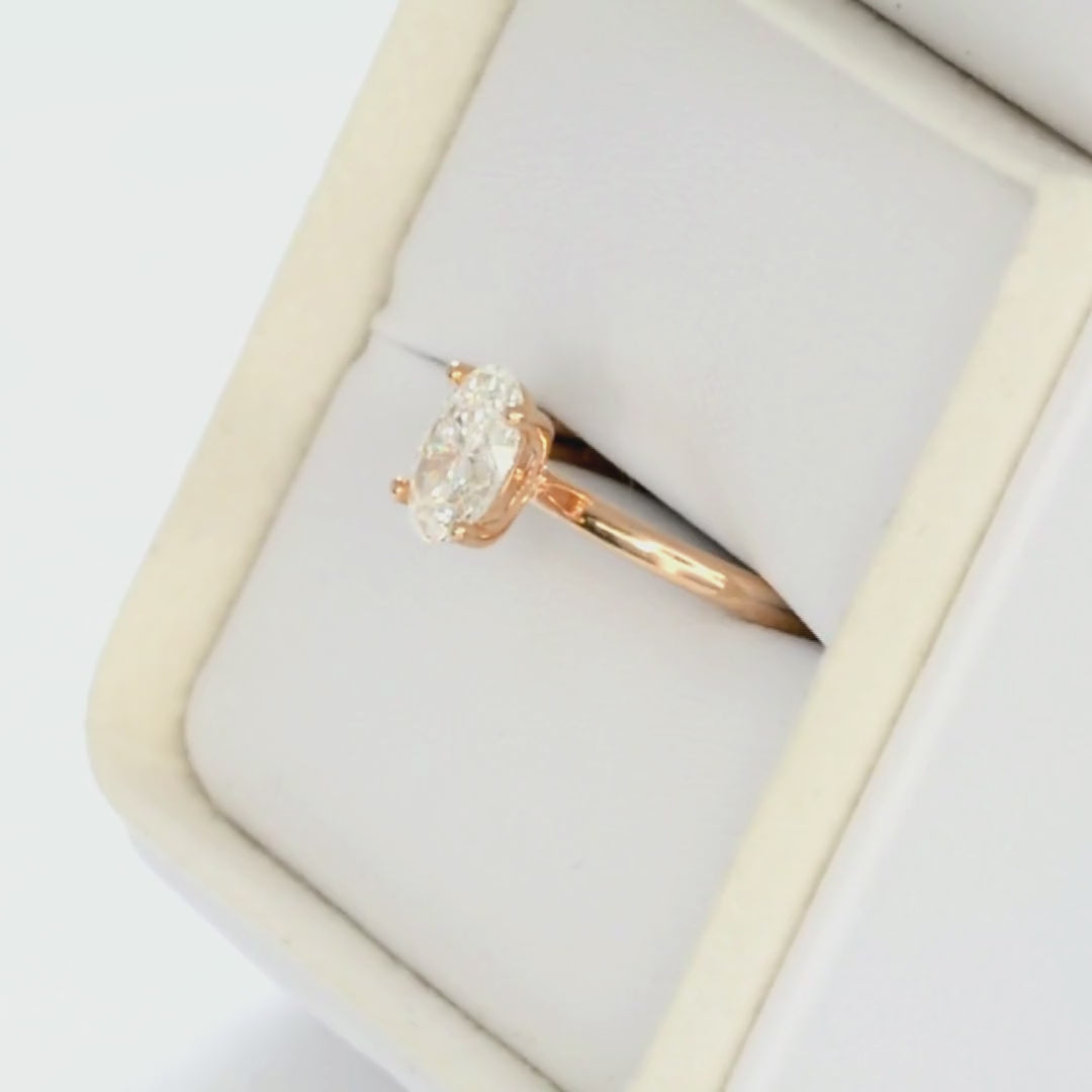 oval lab diamond solitaire in rose gold