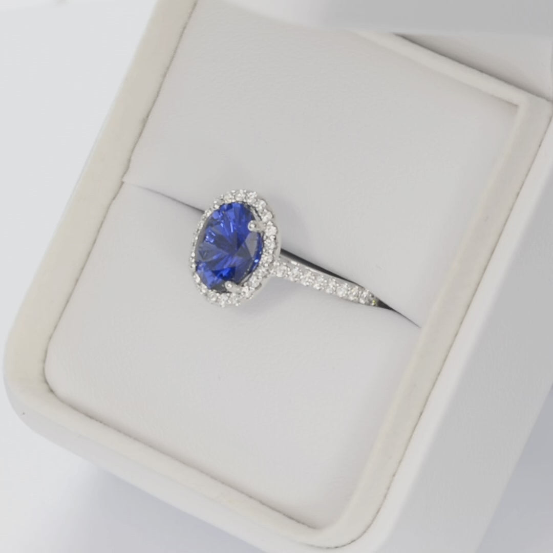 hidden halo lana ring with oval moissanite