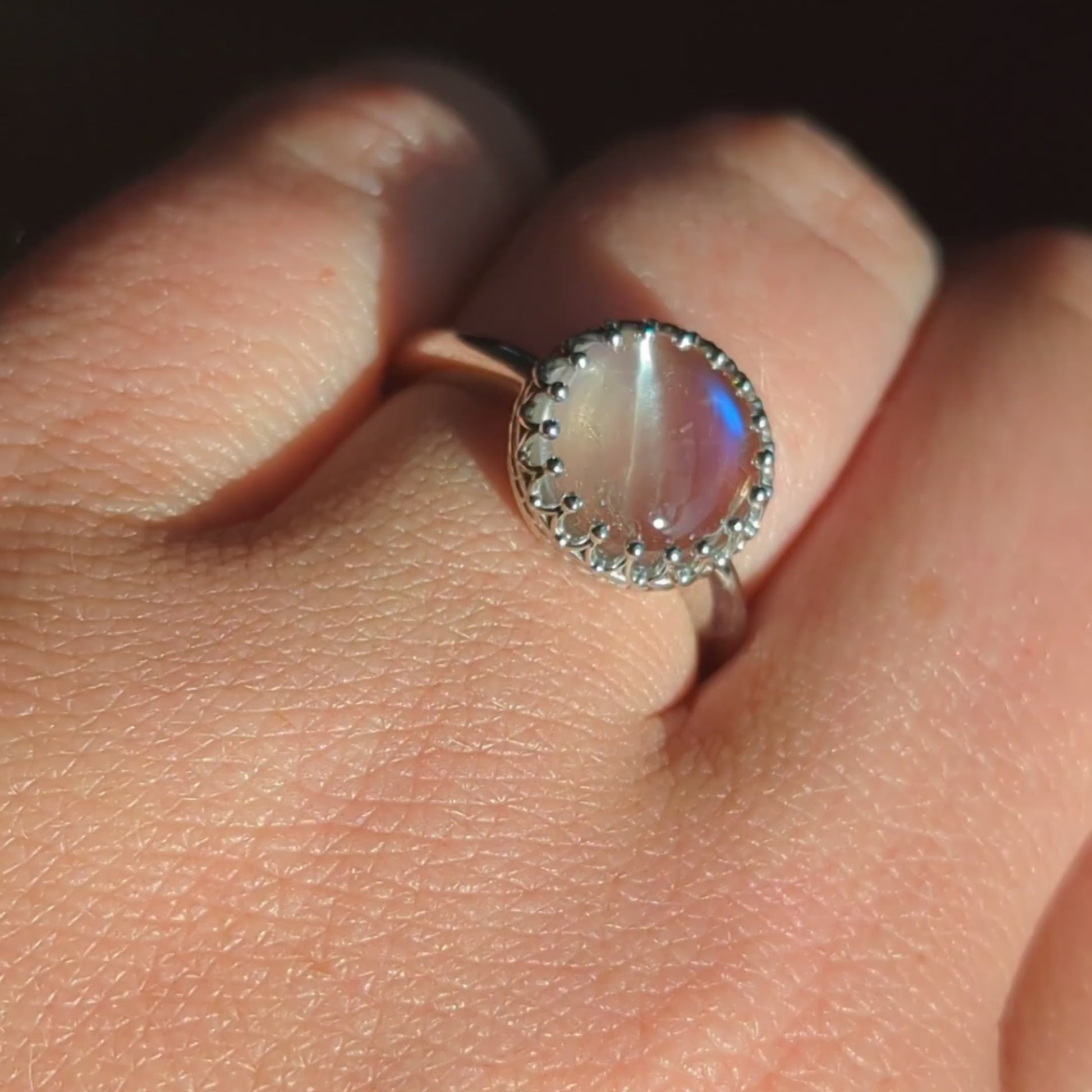 moonstone ring in white gold