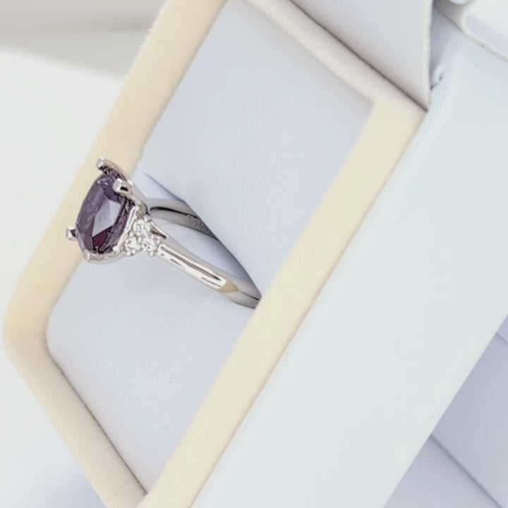 cynthia engagement ring with elongated cushion lab alexandrite