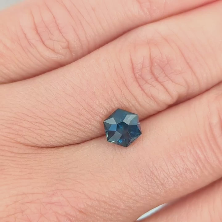 MSO115 hex cut blue montana sapphire