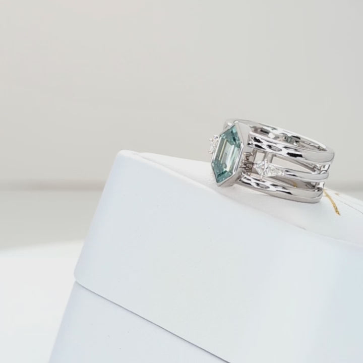 keava split shank wedding set with dutch marquise blue-green moisssanite