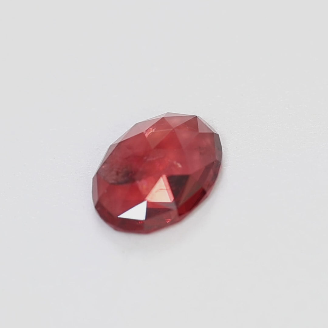 GR0129 2.64ct oval rose cut red malaya garnet