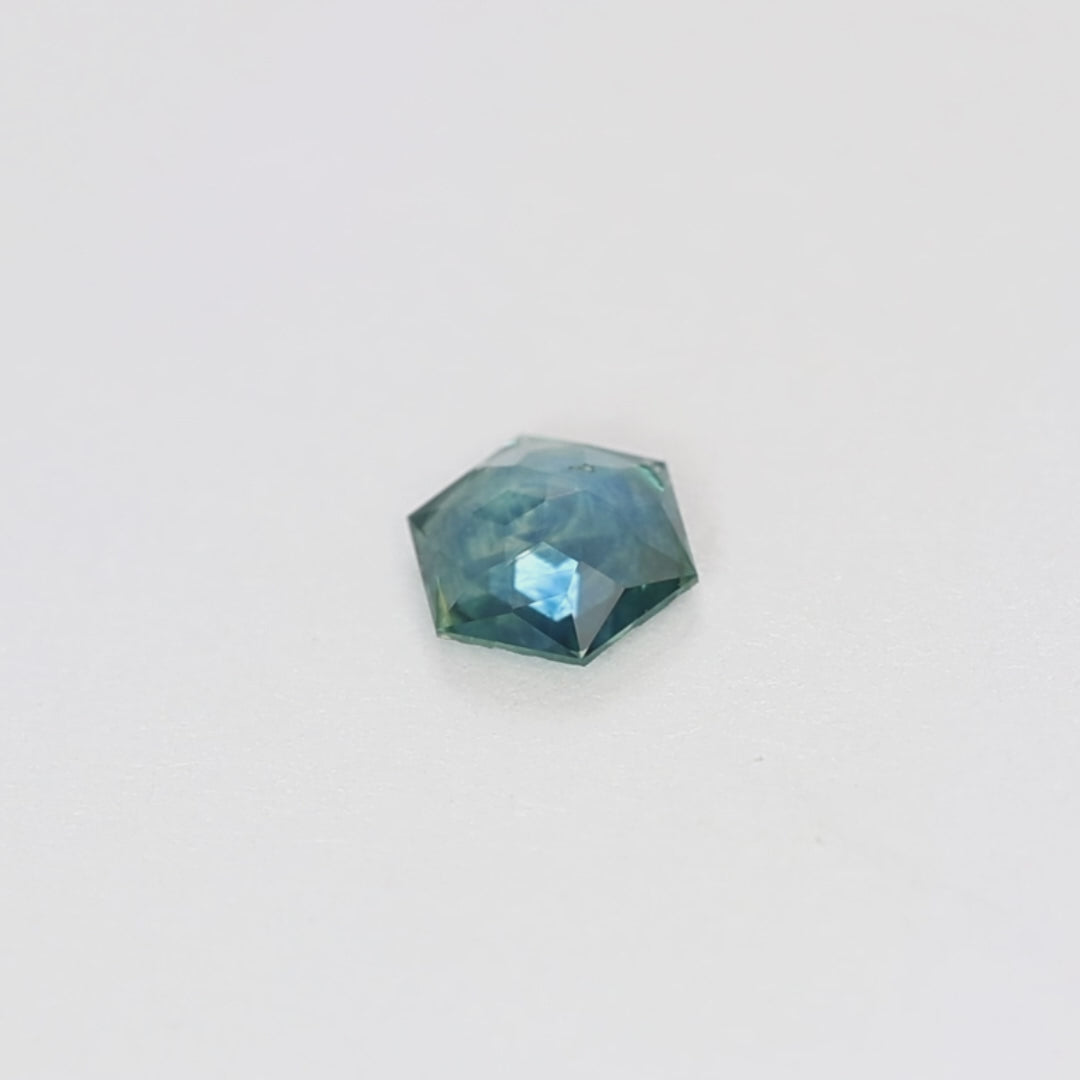 MS0244 0.65ct blue hex rose cut montana sapphire