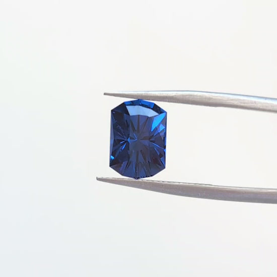 blue lab spinel elongated cushion