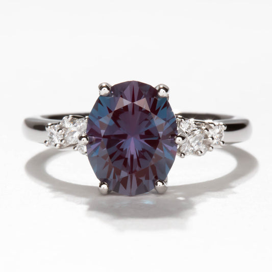 rachelle oval lab alexandrite engagement ring