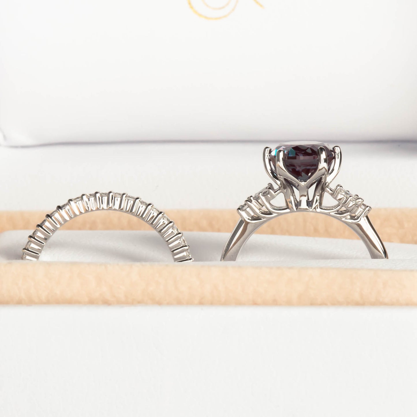 rachelle oval lab alexandrite engagement ring