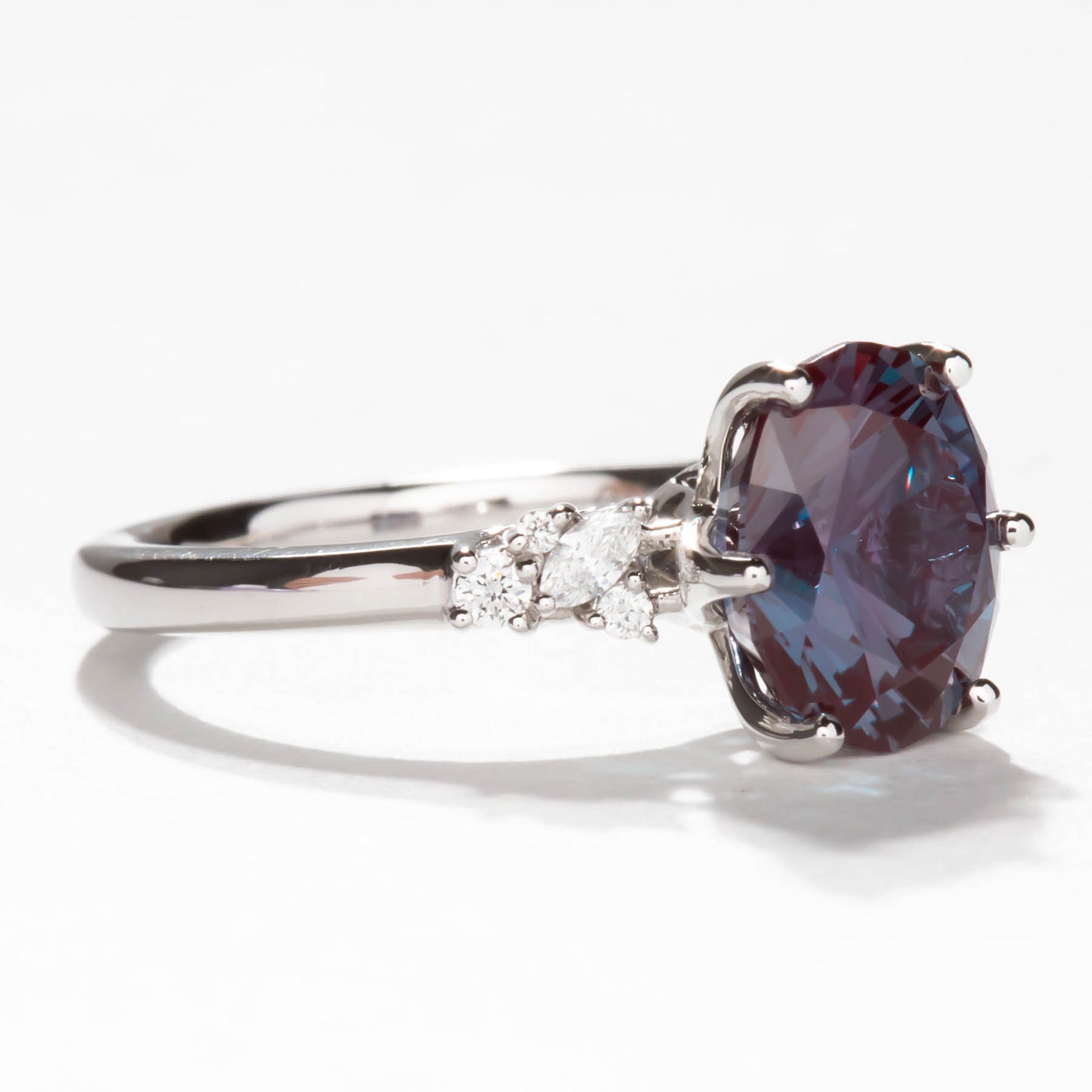 rachelle oval lab alexandrite engagement ring