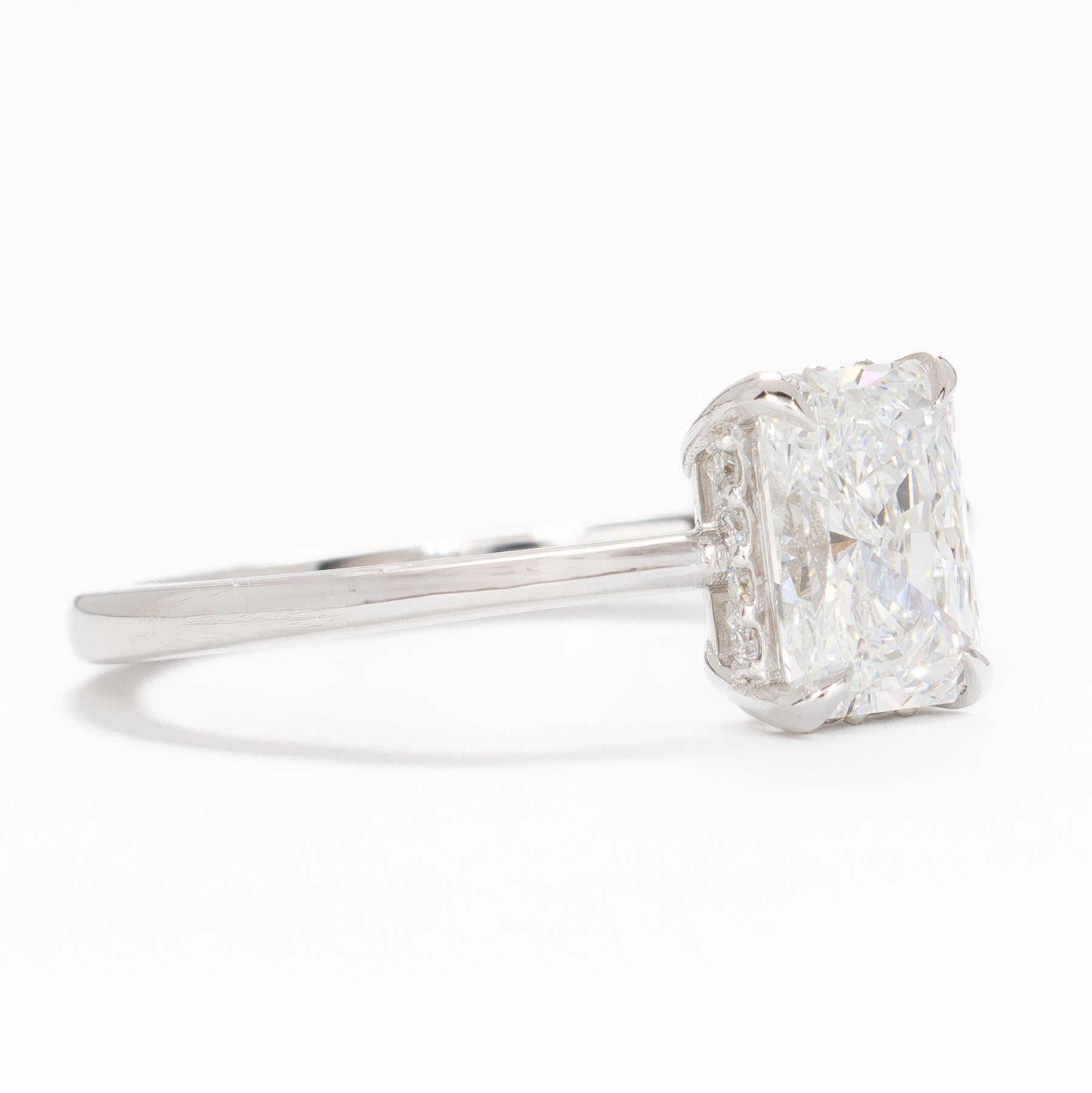 radiant lab diamond hidden halo ring