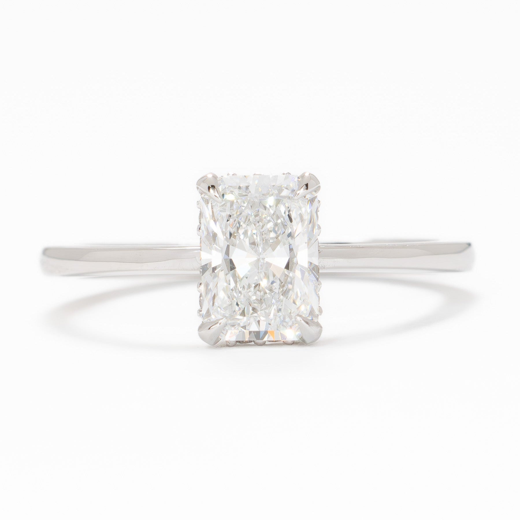 radiant lab diamond hidden halo ring