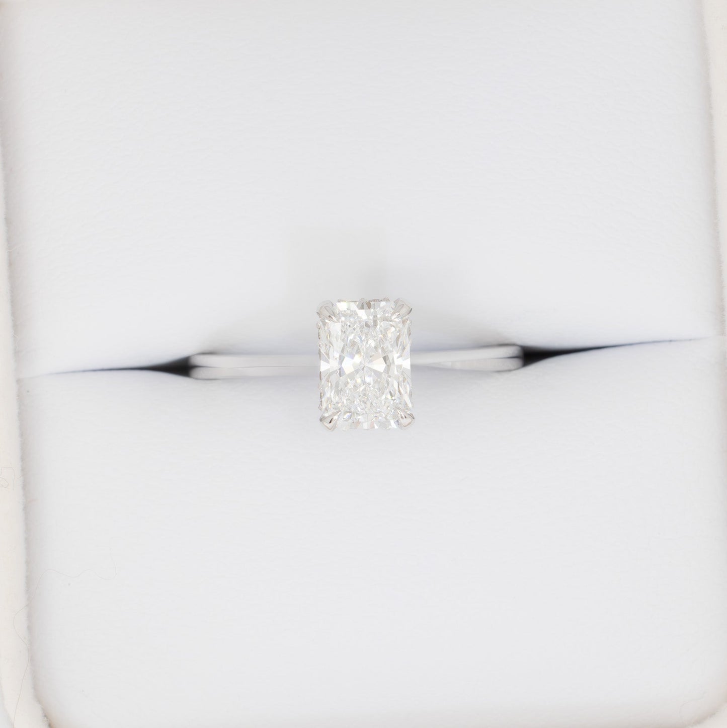 radiant lab diamond hidden halo ring