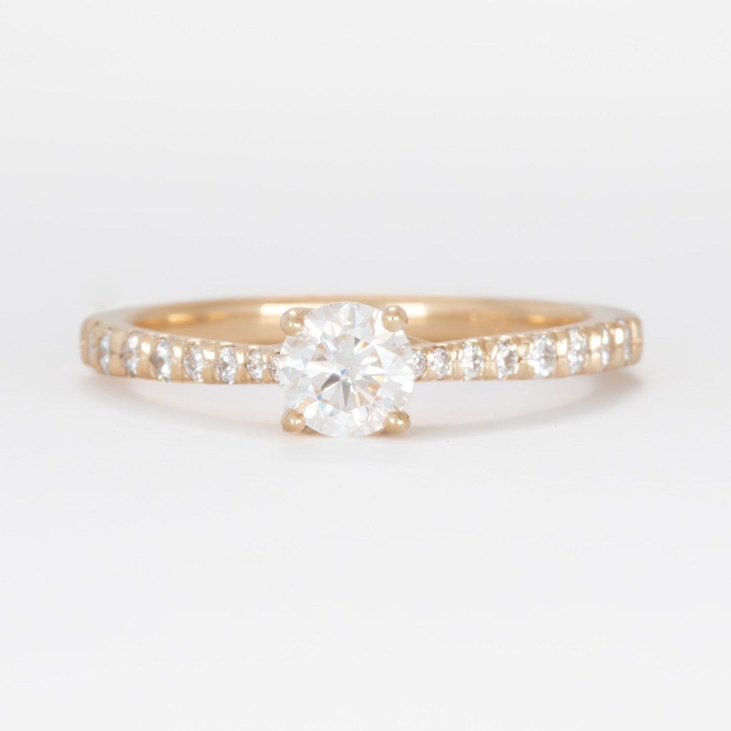 Rana engagement ring with round moissanite