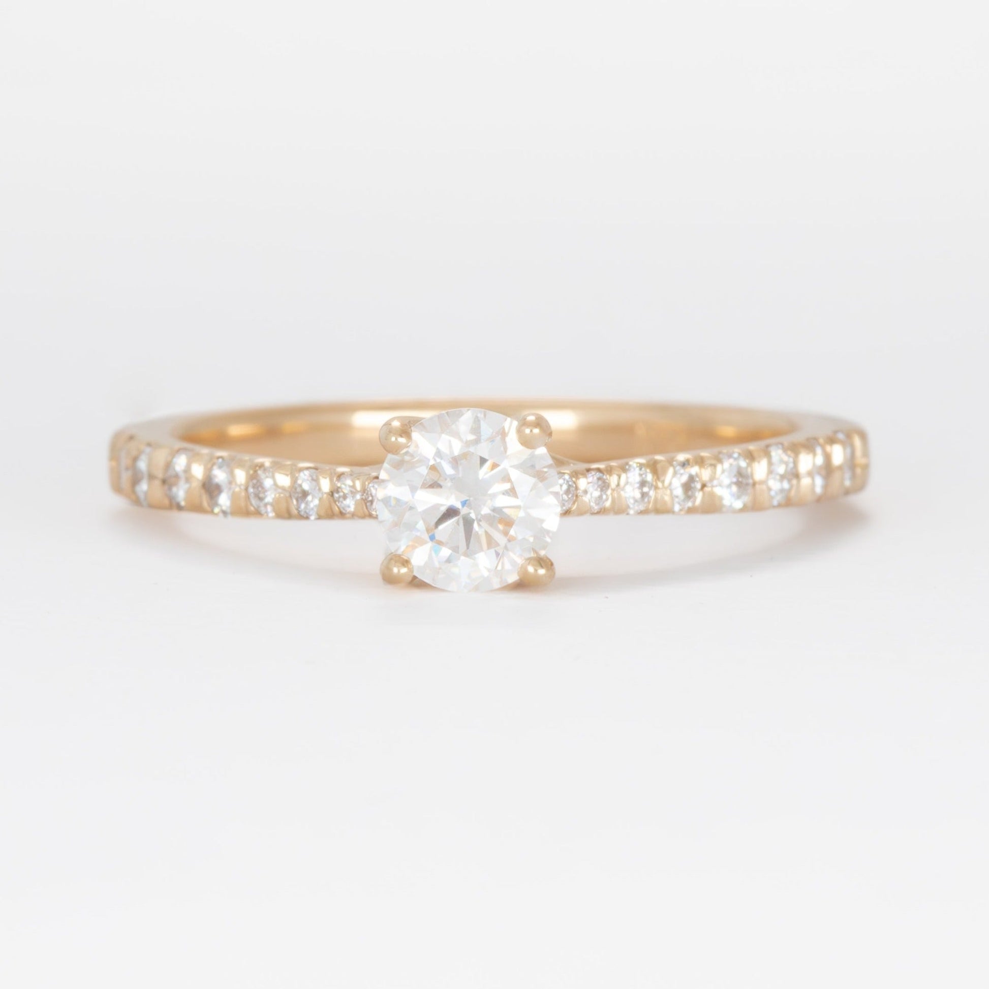 Rana engagement ring with round moissanite
