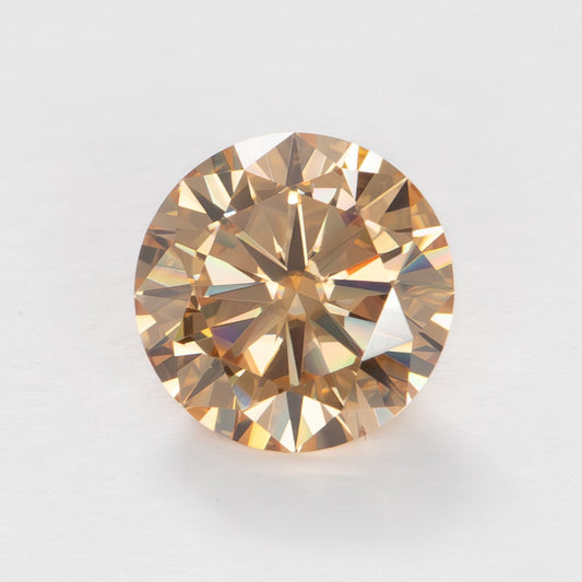 round golden yellow moissanite