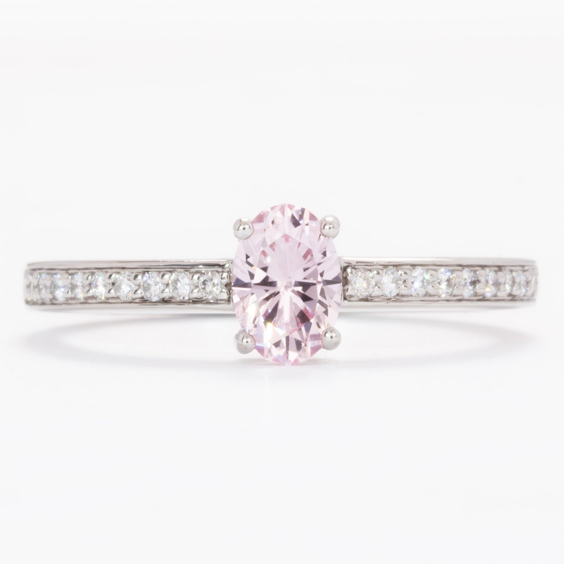 rumi wedding set with pink oval lab sapphire
