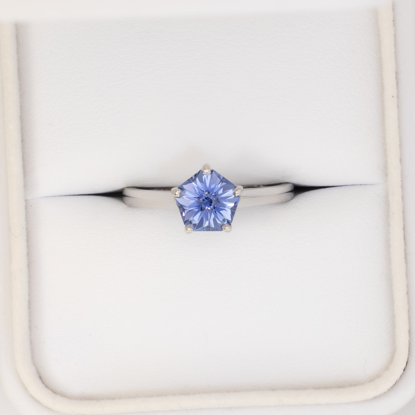 ruth solitaire engagement ring in white gold