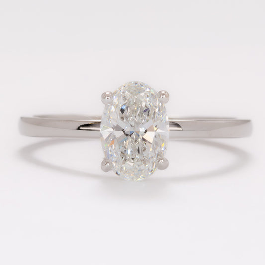 serene solitaire oval lab diamond engagement ring