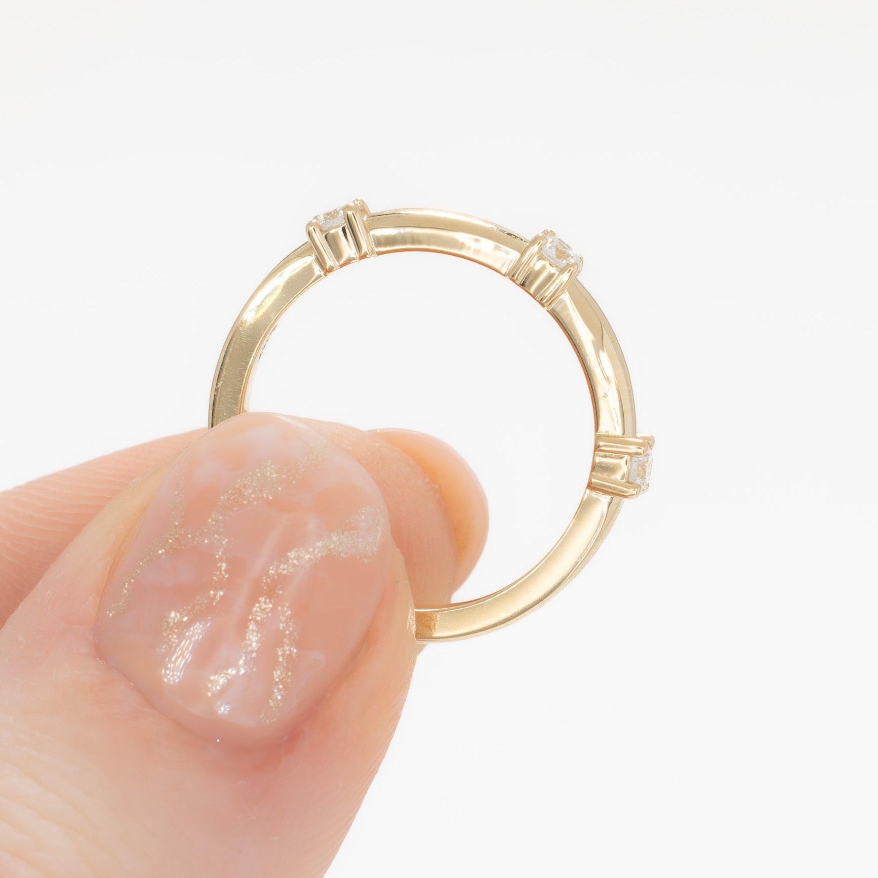 shaylee band in yellow gold with lab diamonds