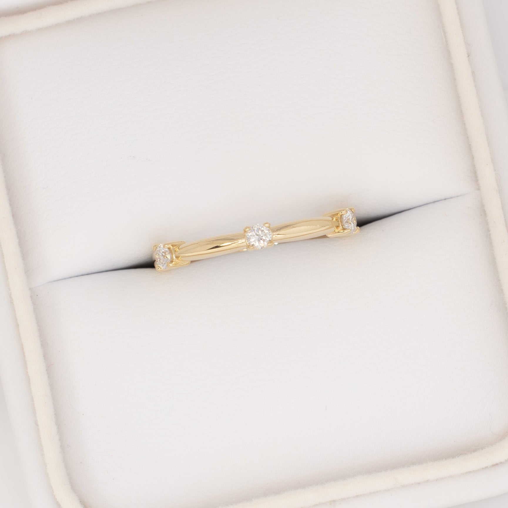 shaylee band in yellow gold with lab diamonds