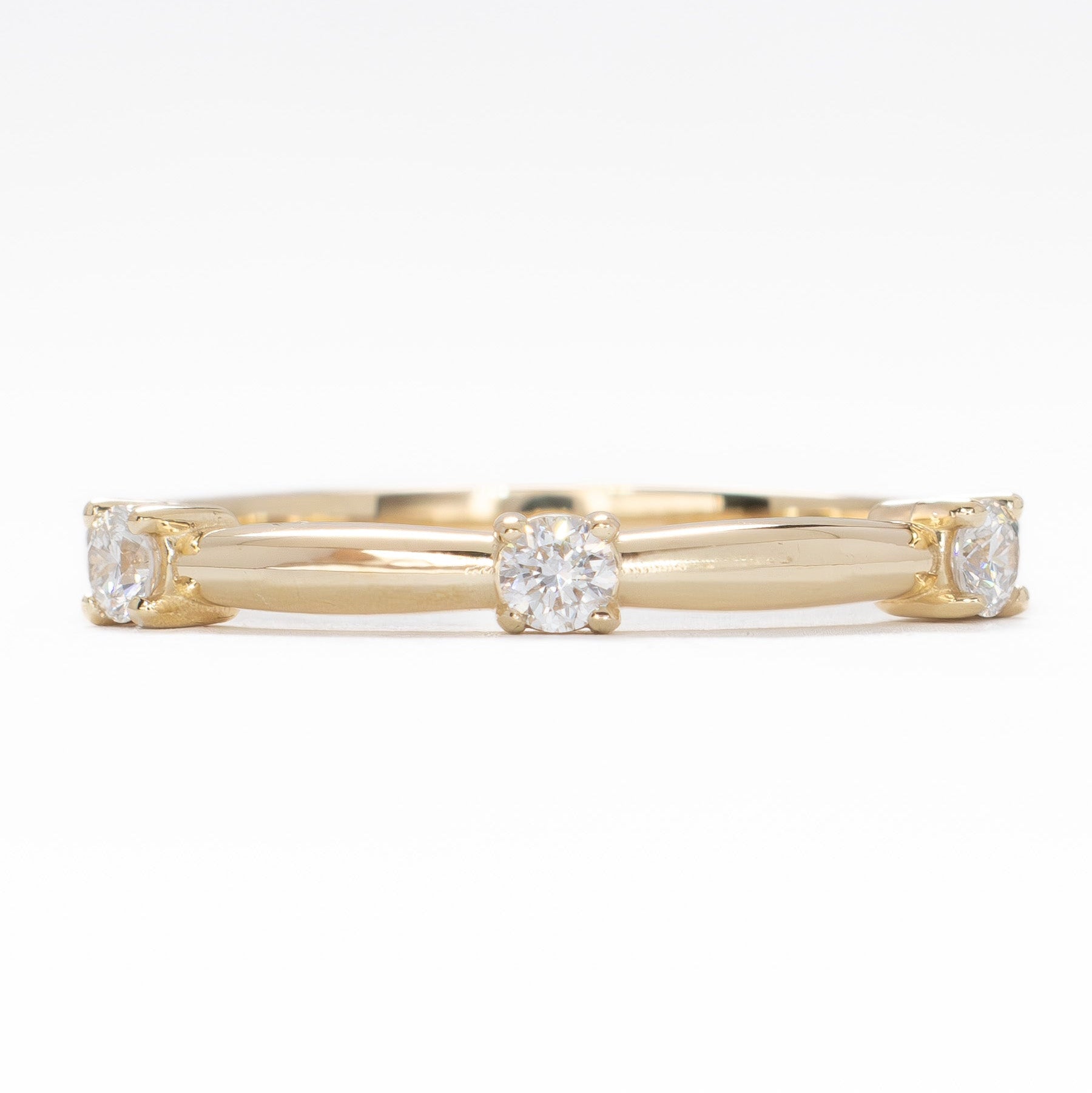shaylee band in yellow gold with lab diamonds