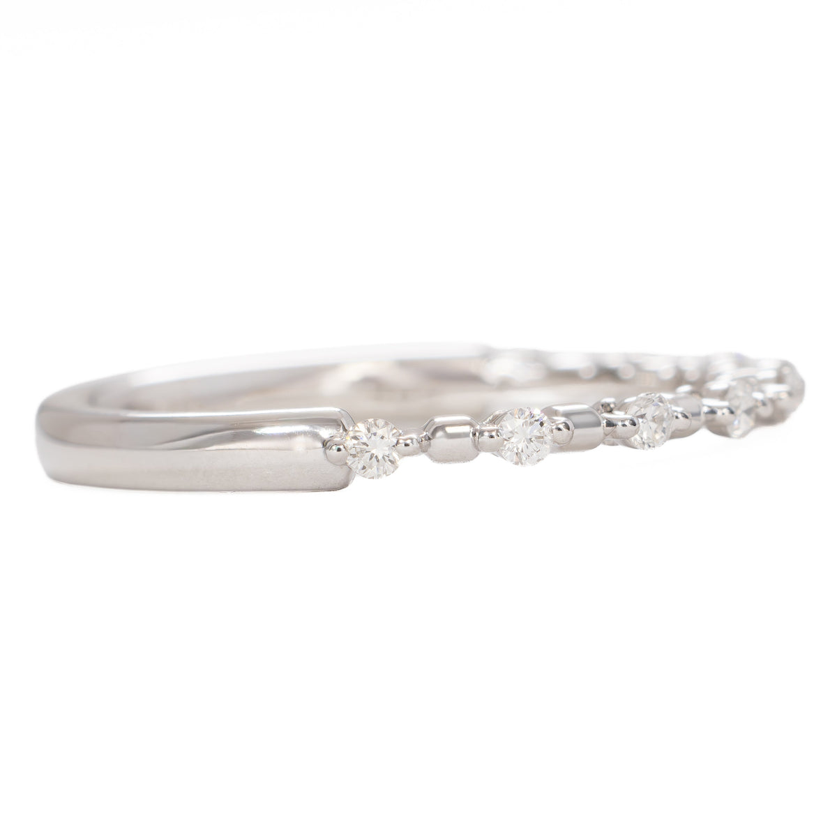 signy wedding band in white gold with lab diamonds