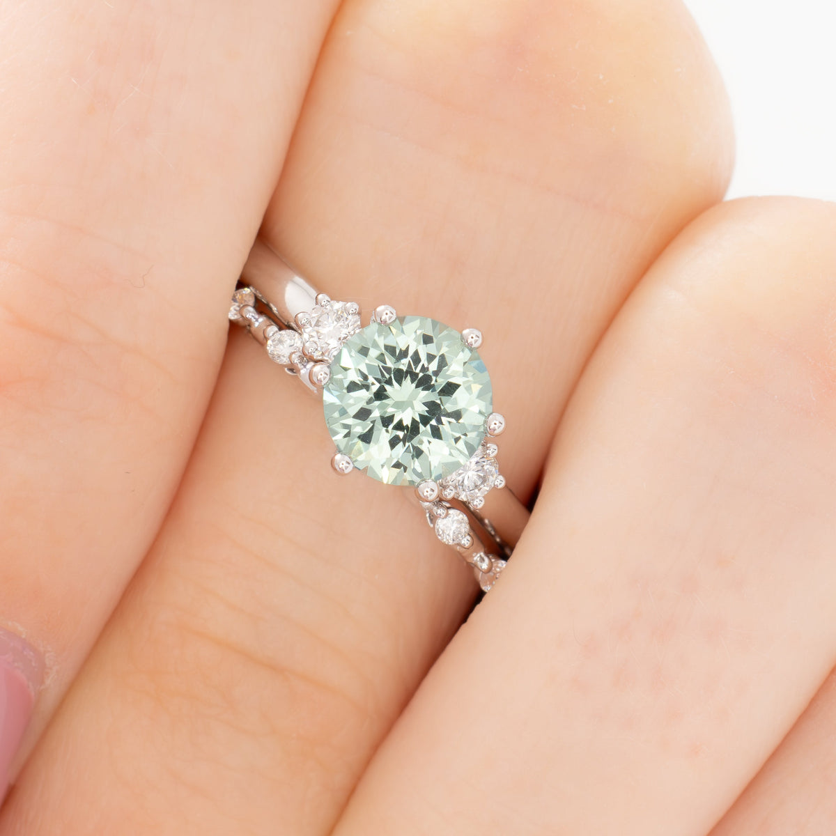 signy wedding band in white gold with lab diamonds