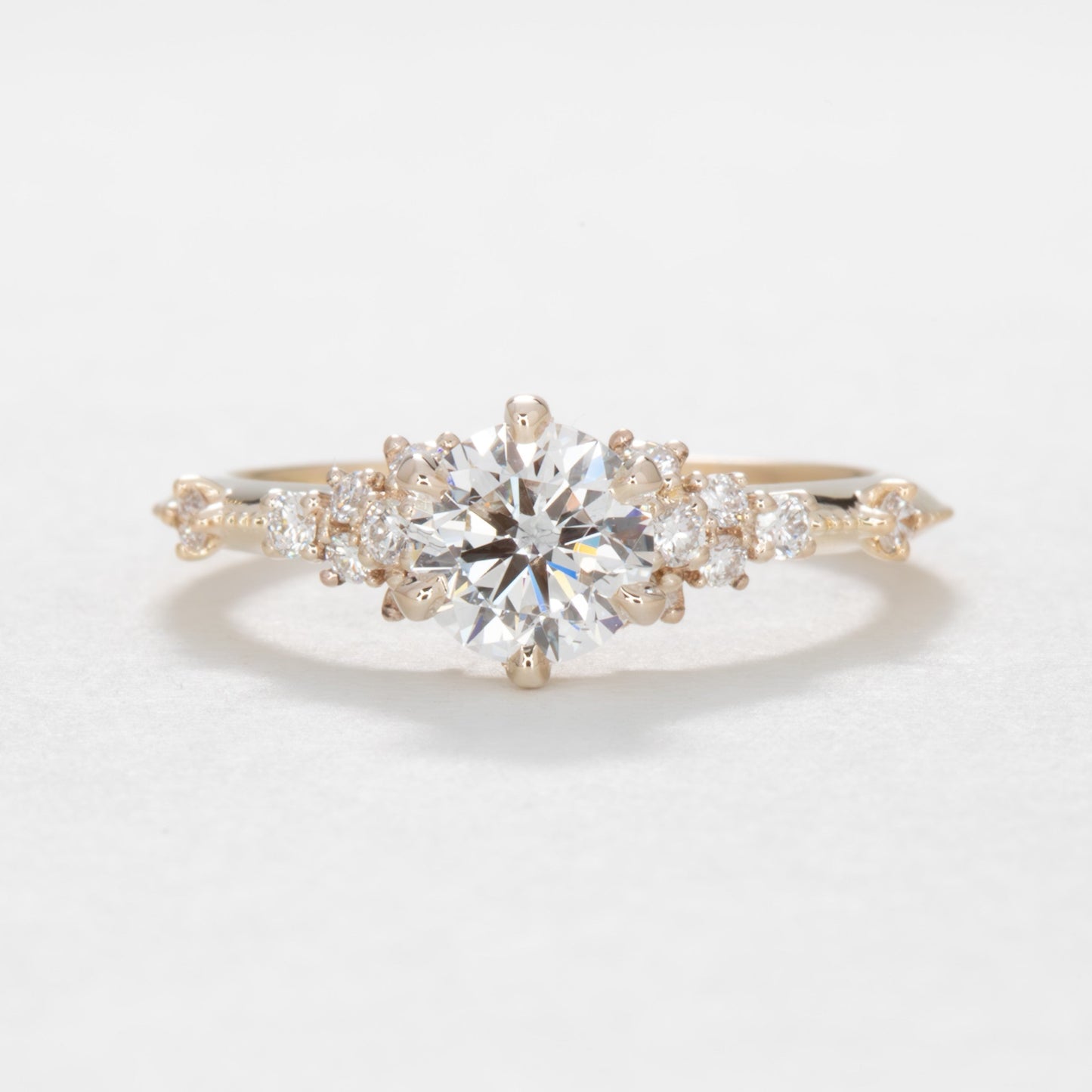 sloane engagement ring in yellow gold with Lab Diamonds