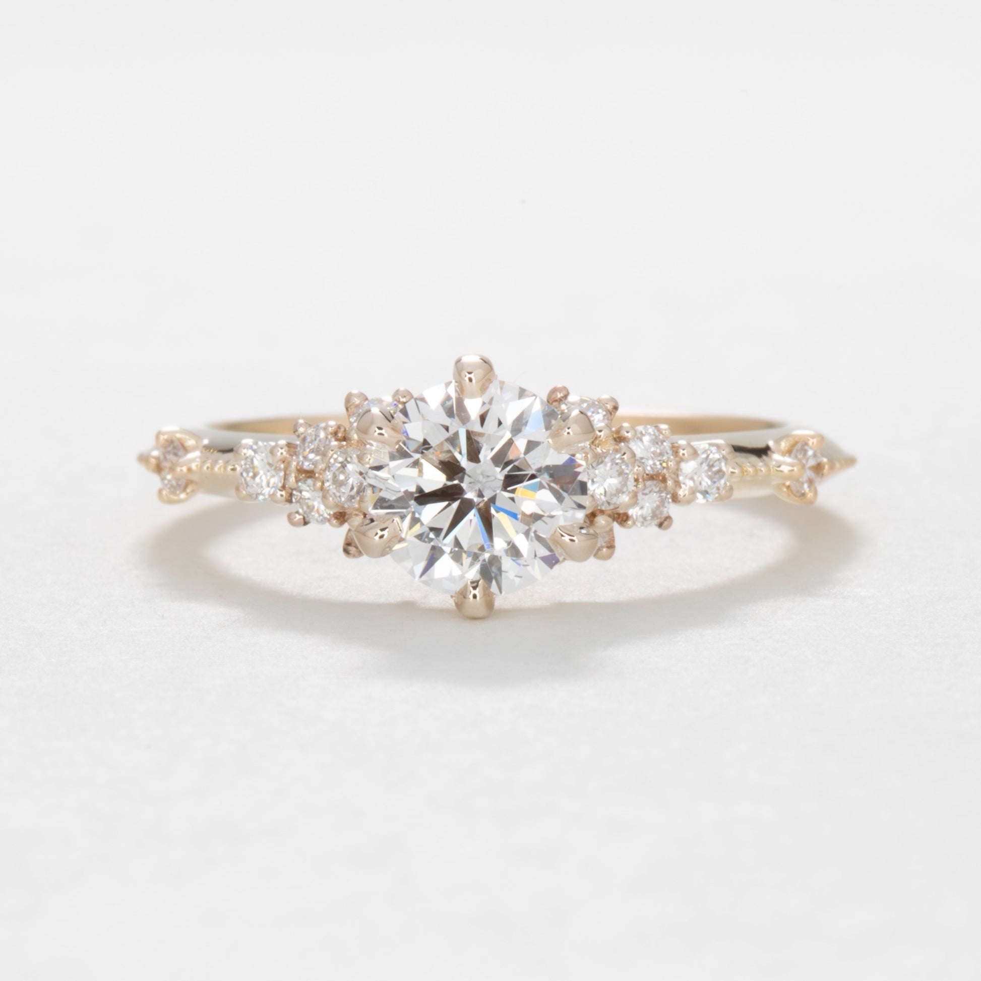 sloane engagement ring in yellow gold with Lab Diamonds