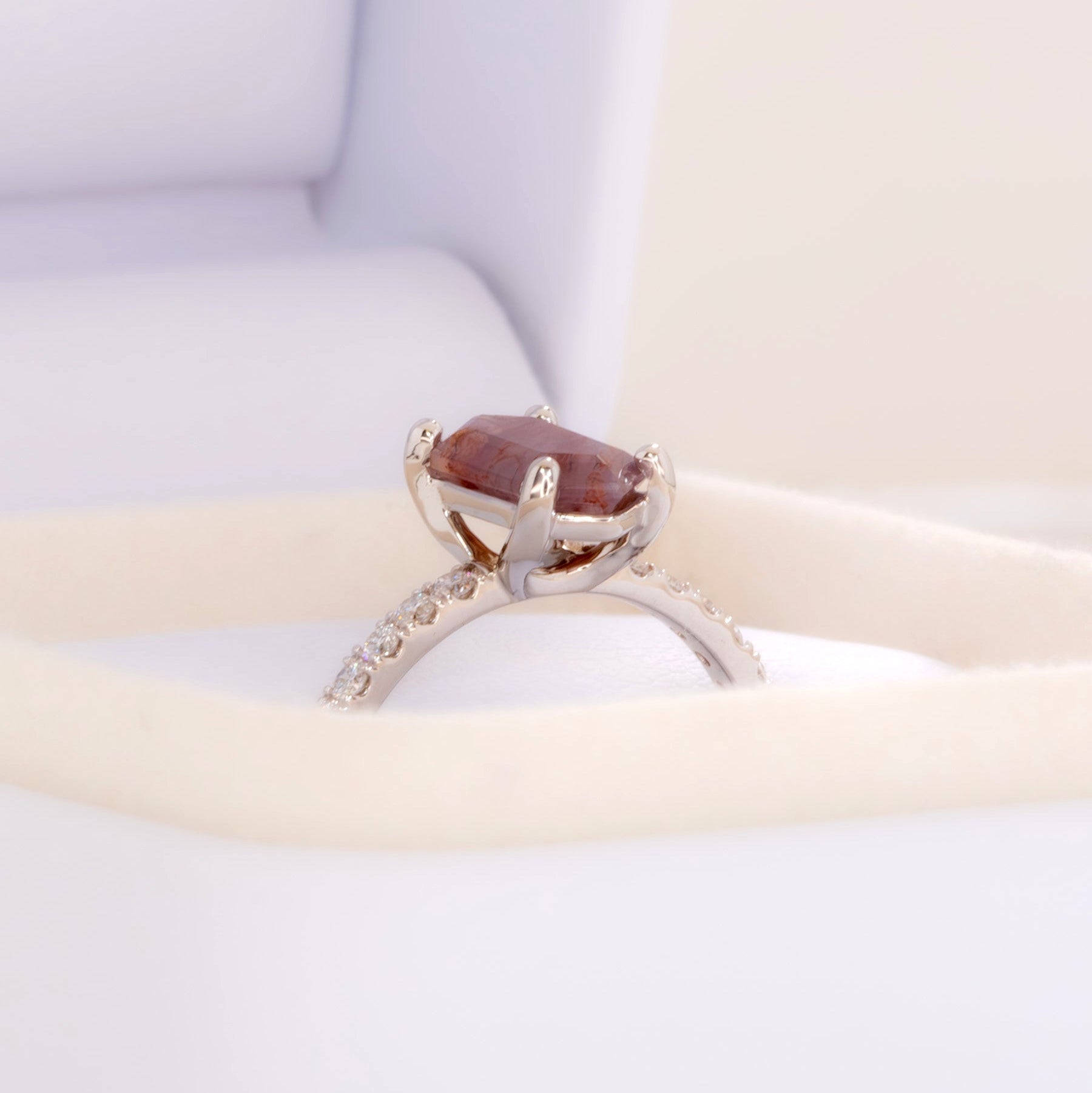 sofia accented ring with dutch marquise red moss agate