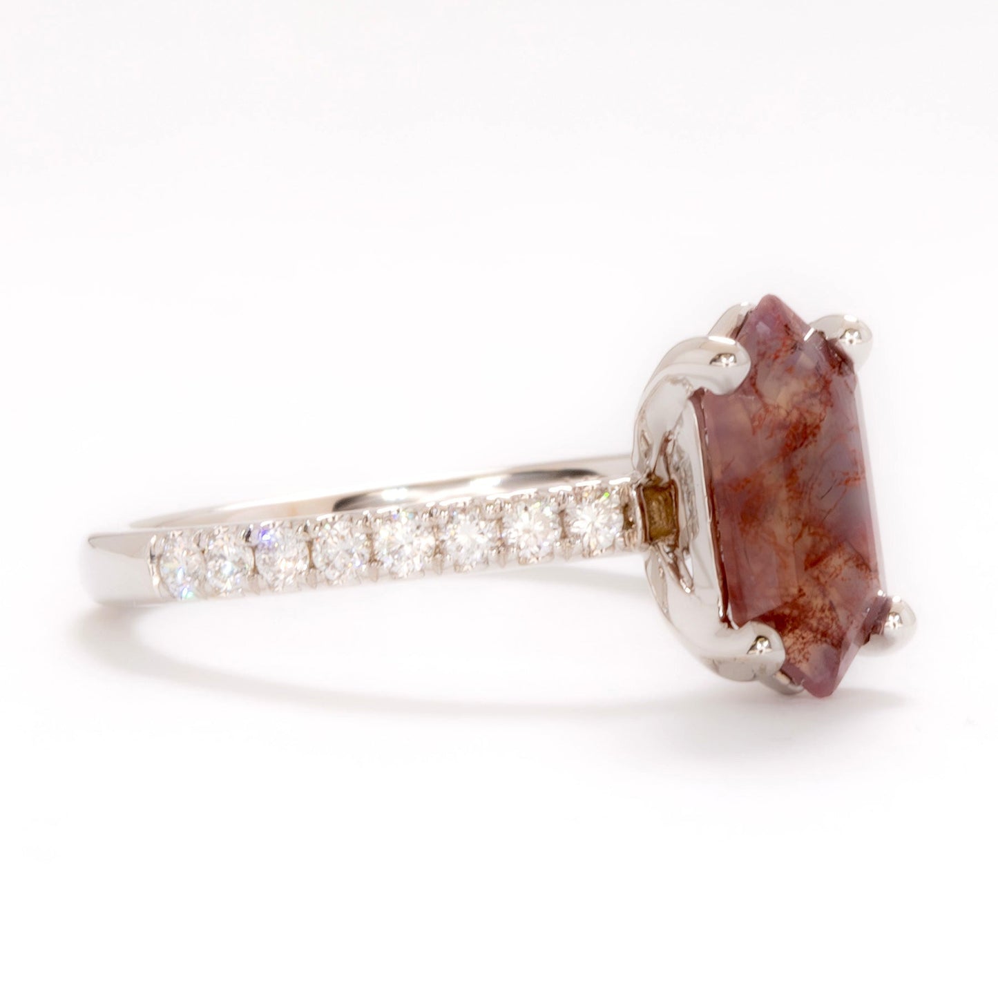 sofia accented ring with dutch marquise red moss agate