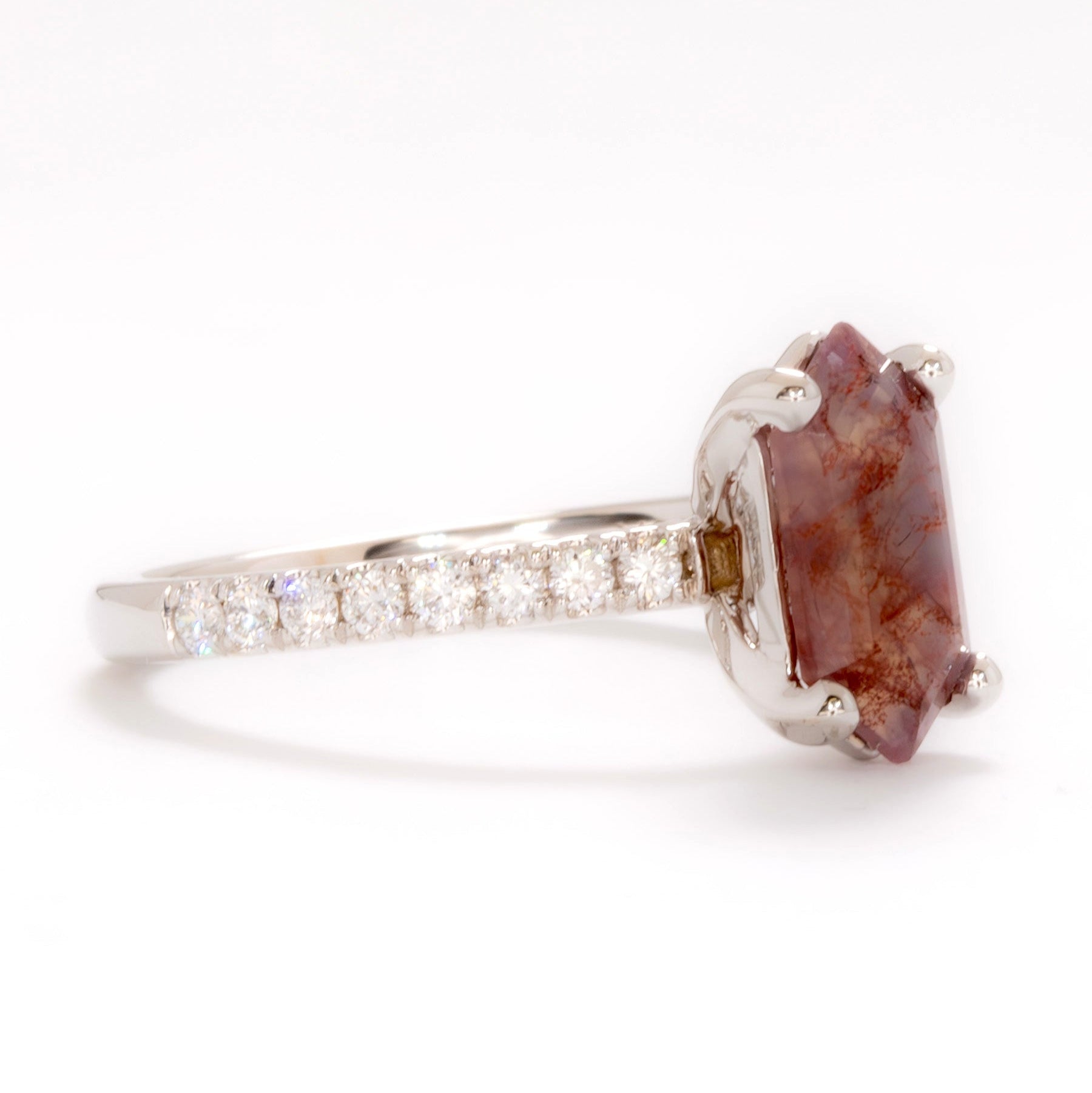 sofia accented ring with dutch marquise red moss agate