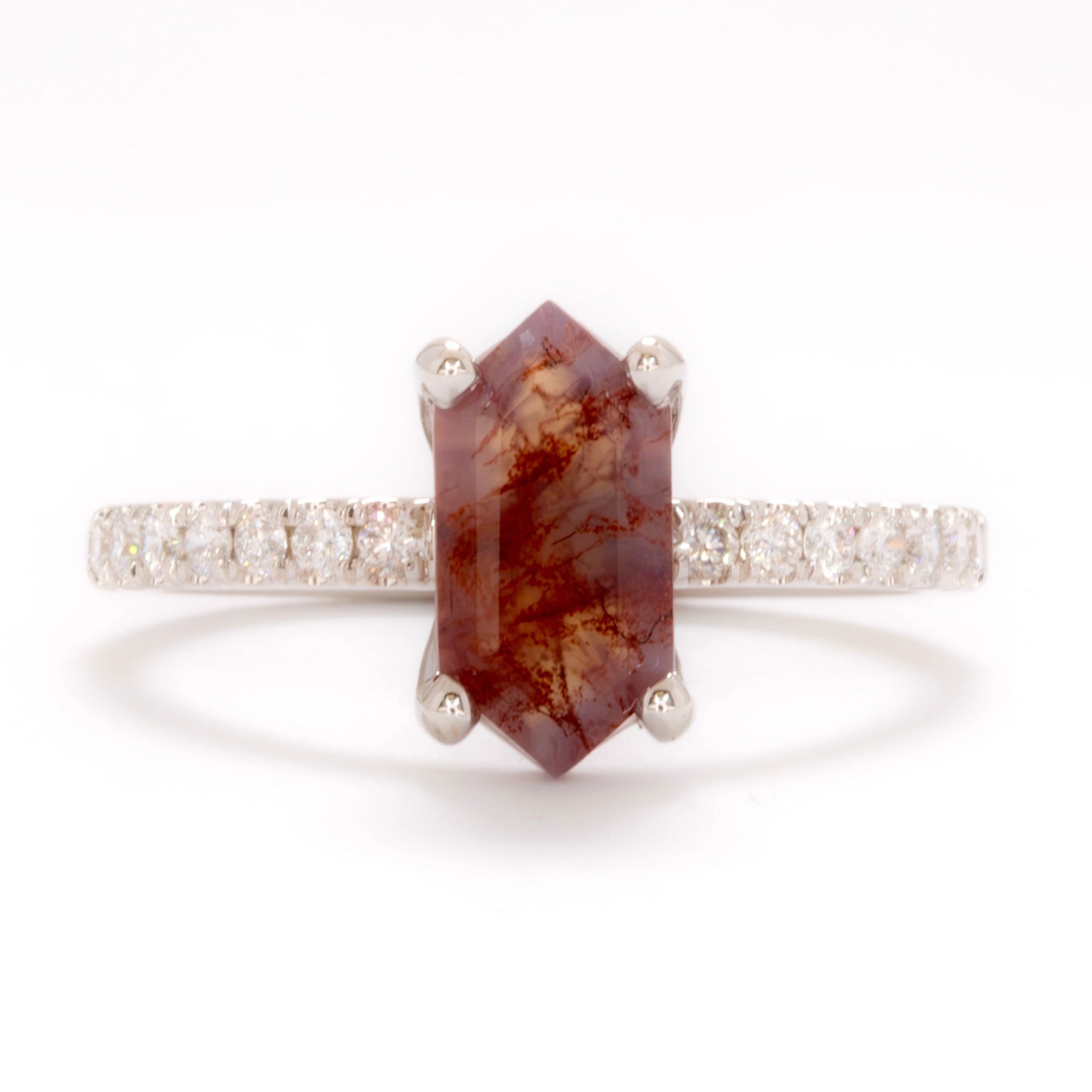 sofia accented ring with dutch marquise red moss agate