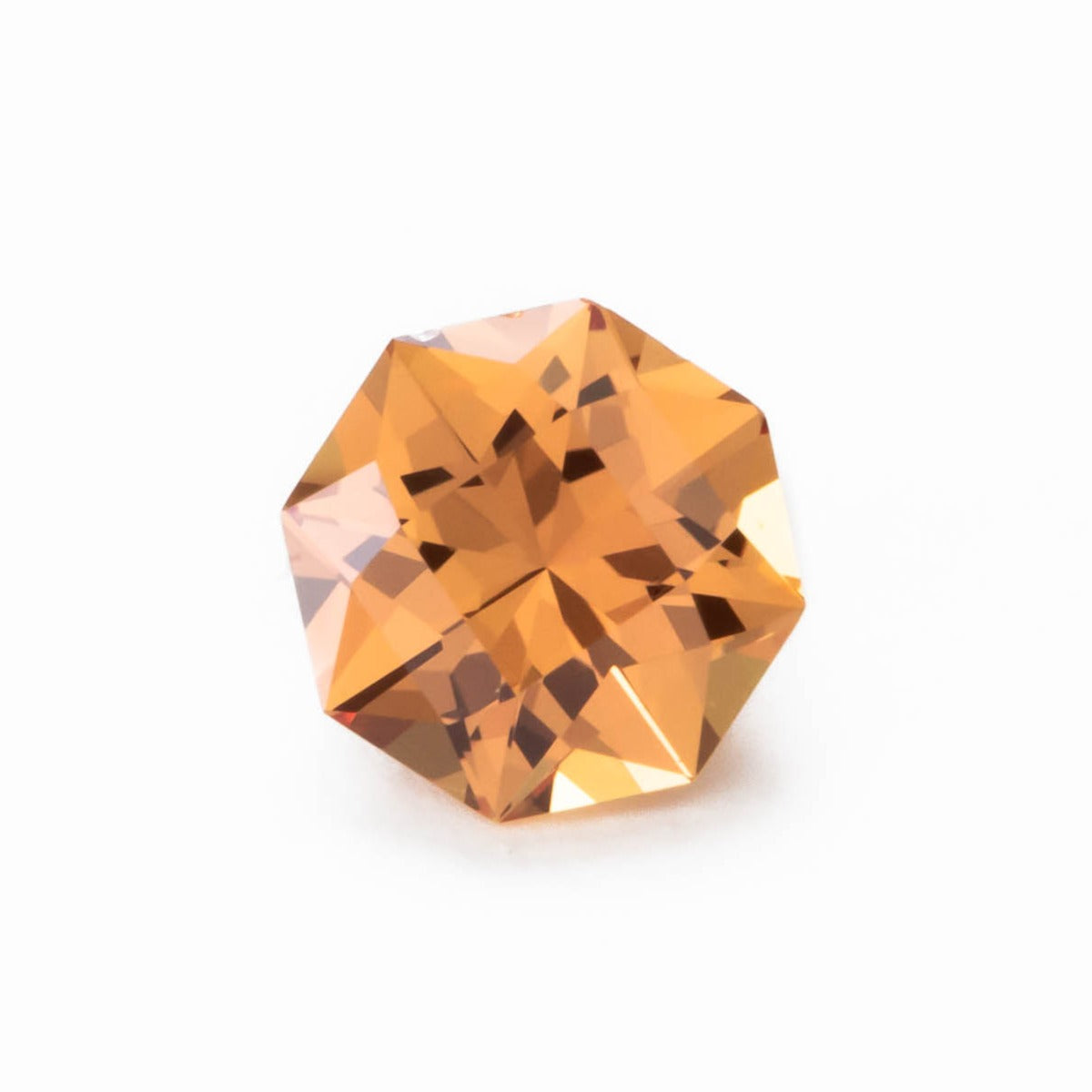 orange lab sapphire octagonal cut hidden princess