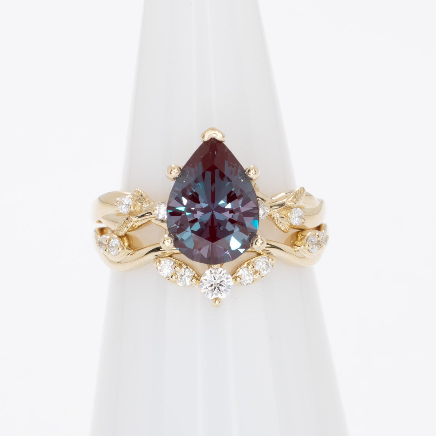 sorina wedding band in yellow gold with lab diamonds