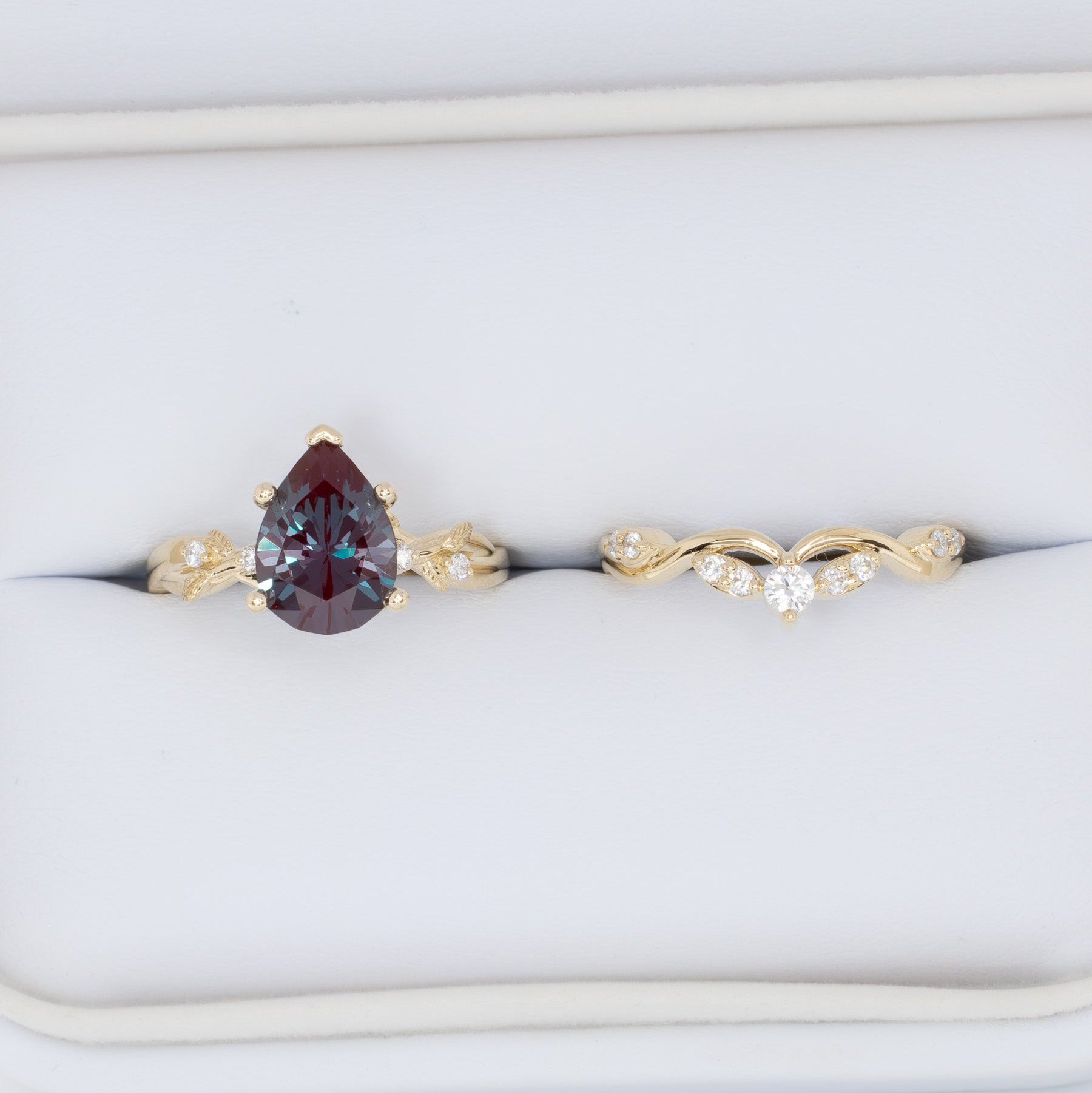 sorina wedding band in yellow gold with lab diamonds