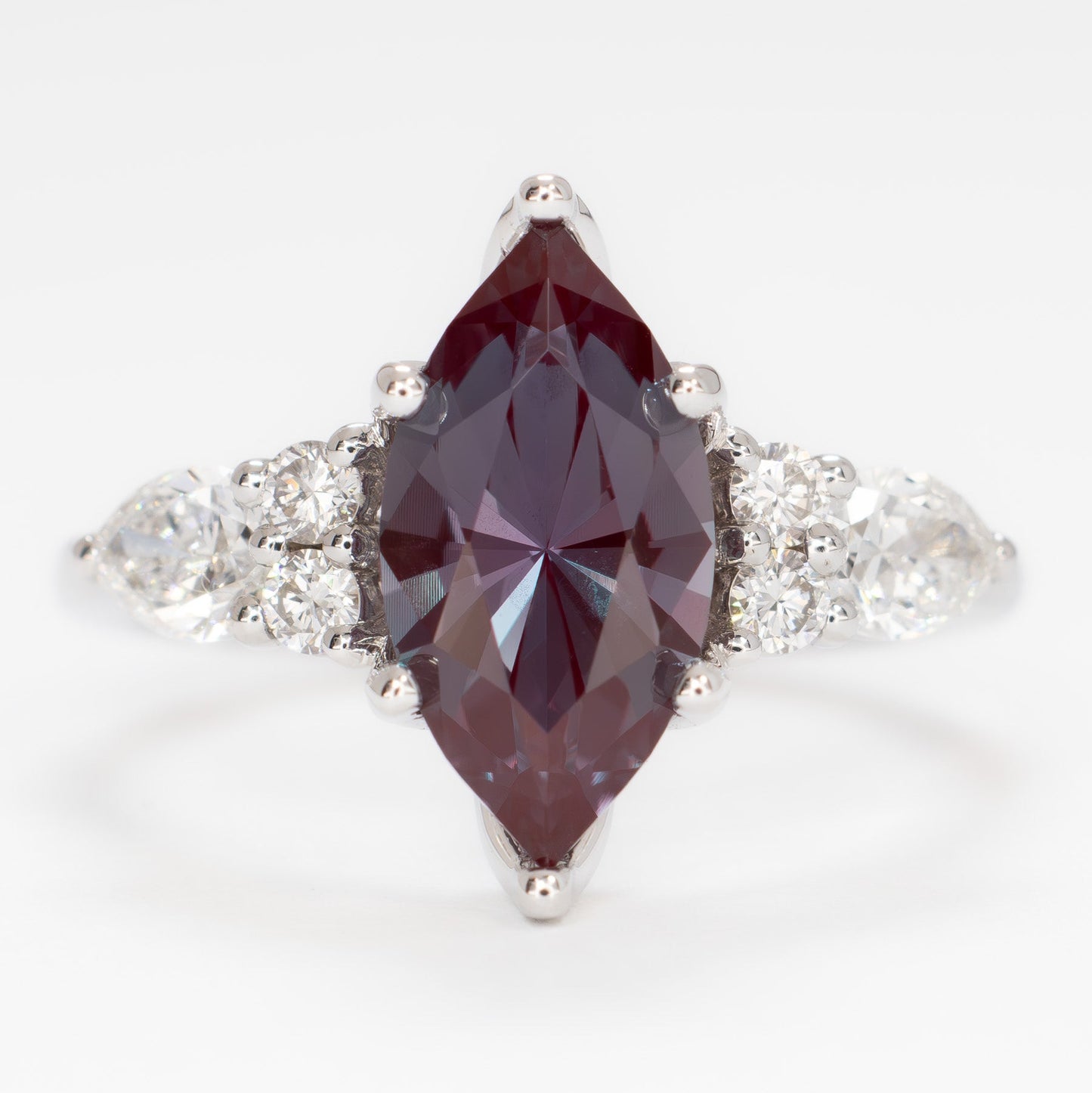 teagan engagement ring with marquise lab alexandrite in white gold