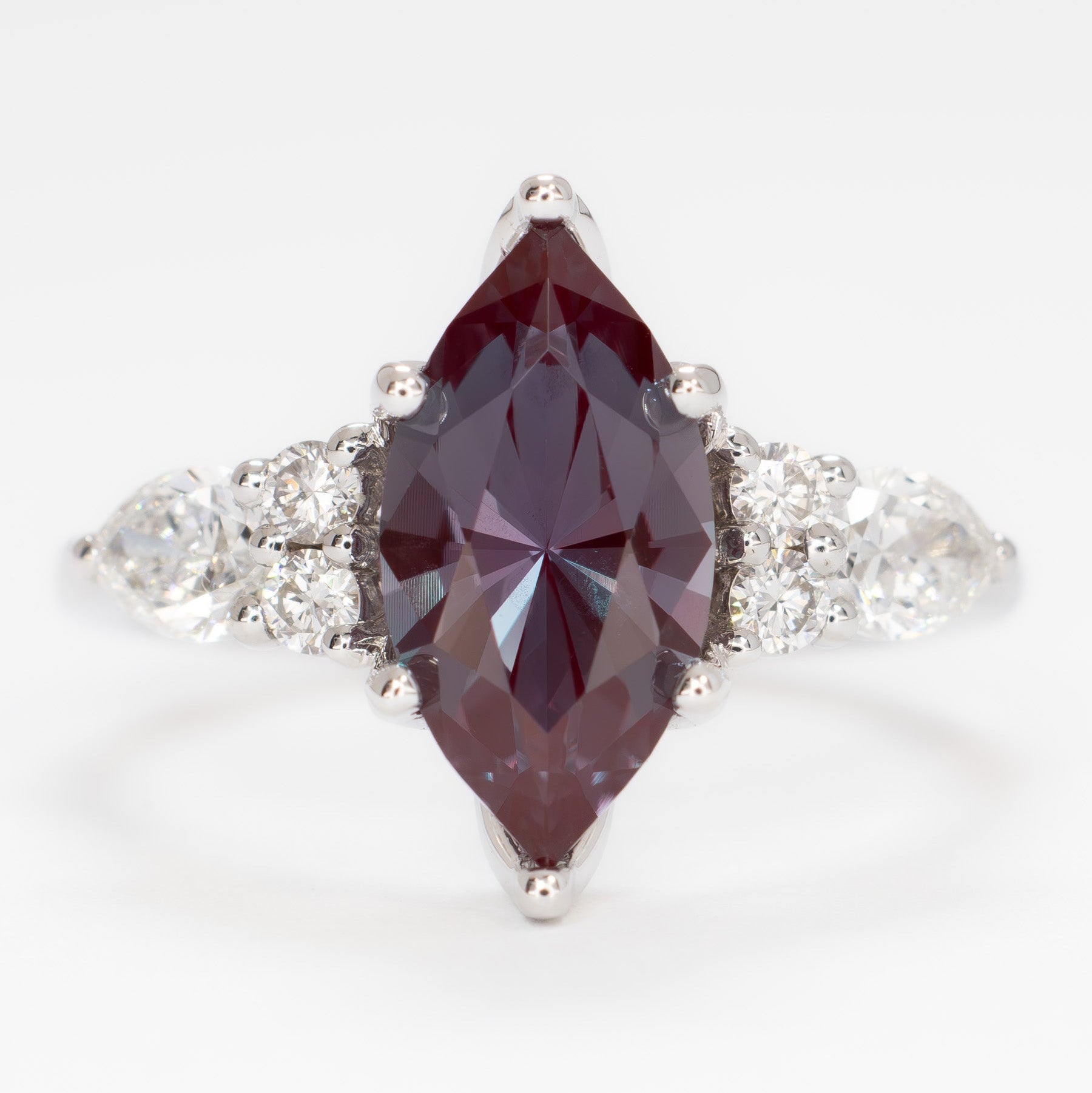 teagan engagement ring with marquise lab alexandrite in white gold