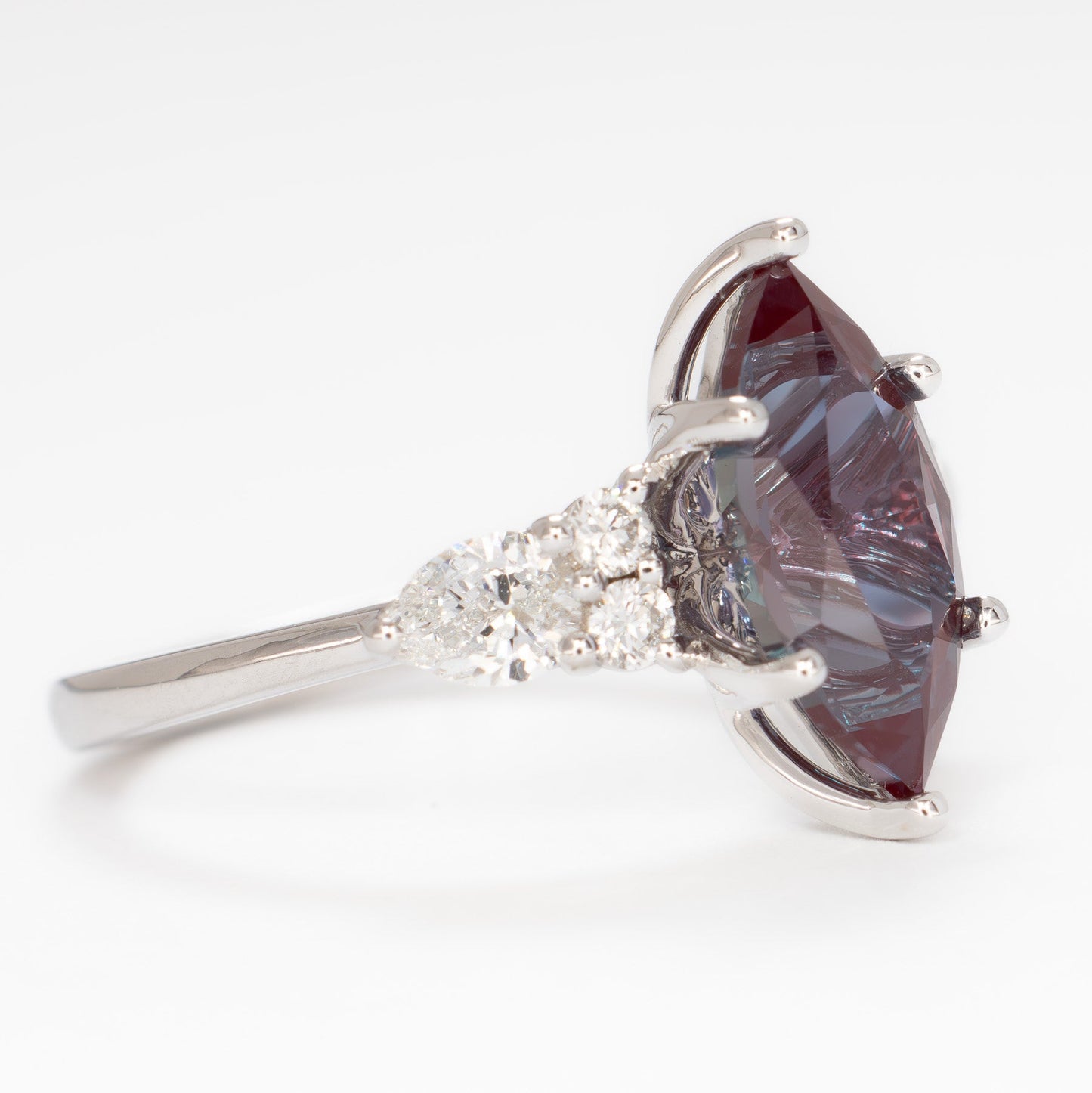 teagan engagement ring with marquise lab alexandrite in white gold