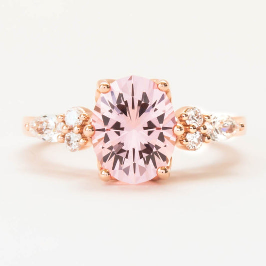 tulip basket natalia ring with peach lab sapphire