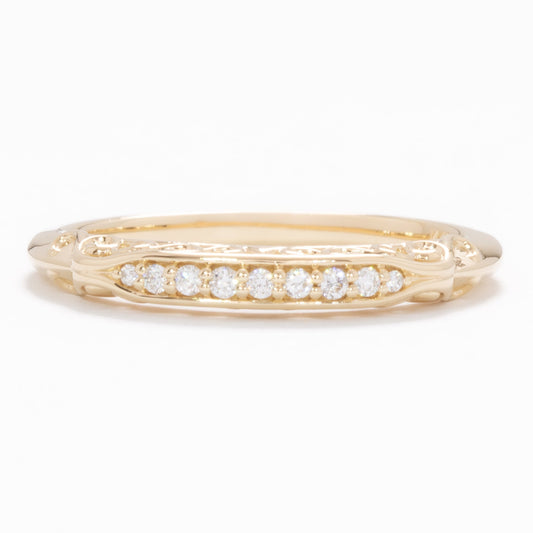 victoria band in yellow gold with lab diamonds